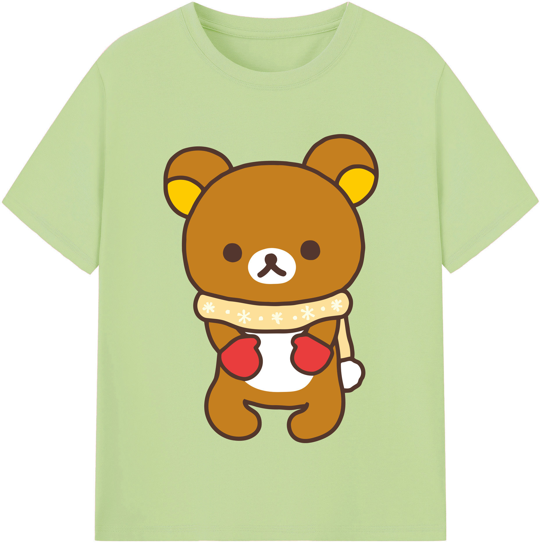（画像用） リラックマ リラックマ キイロイトリ Rilakkuma Korilakkuma Kiiroitori 綿100％半袖Tシャツ（フロントプリント）